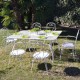 Set tavolo e sedie Desenzano in metallo bianco 4 posti