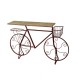 Tavolo design arredo ferro bicicletta rosso cm123x28x74.5
