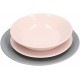 Servizio di 18 piatti in colore grigio e rosa assortiti