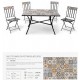 Set tavolo mosaico con 4 sedie da esterno pieghevoli in ferro salottino giardino